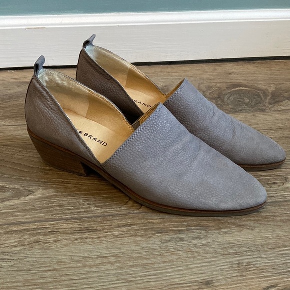 Lucky Brand Morriah D'Orsay Taupe Gray Ankle Booties sz 8. Rustic suede - Picture 1 of 7